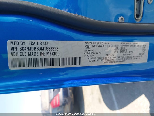 3C4NJDBB0MT533323 Jeep Compass Altitude 4x4