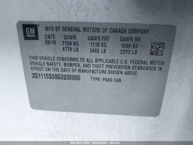 2G1115S30G9208006 Chevrolet Impala 2lt