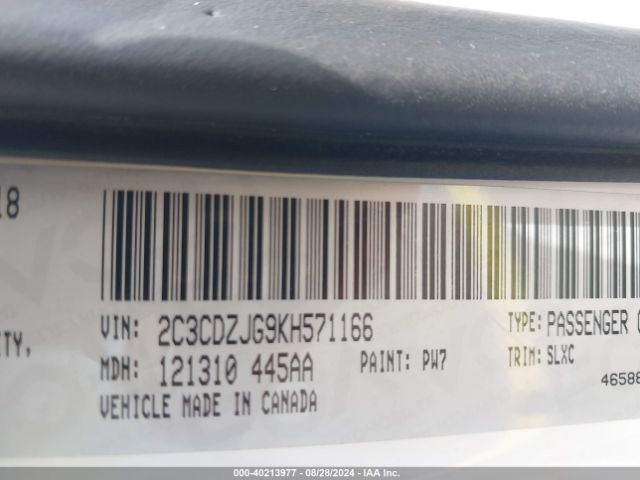 2C3CDZJG9KH571166 Dodge Challenger Gt