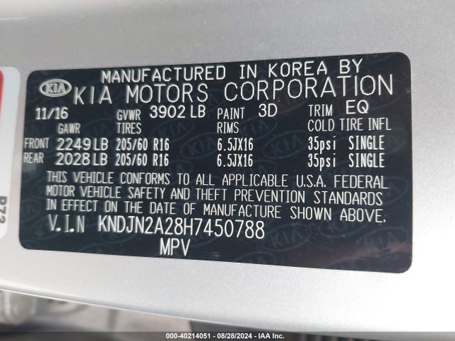 KIA Soul 2017 KNDJN2A28H7450788 Image 9
