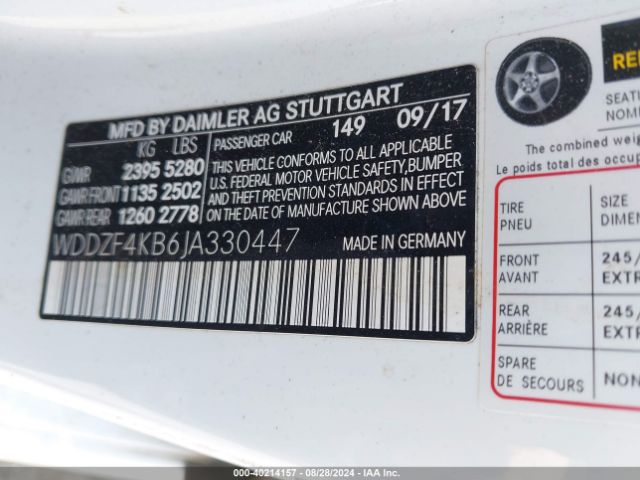 WDDZF4KB6JA330447 Mercedes-Benz E 300 4matic