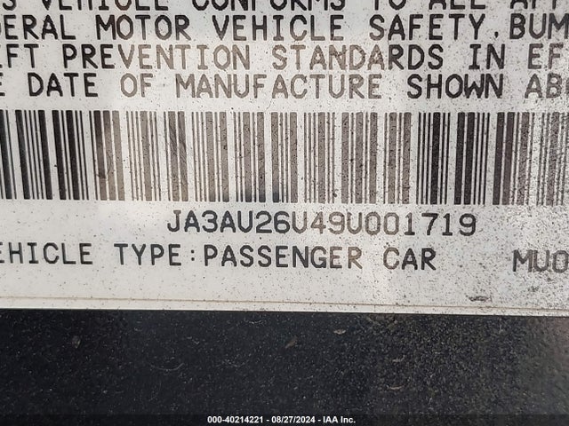2009 MITSUBISHI LANCER JA3AU26U49U001719 Photo 8