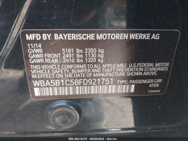 WBA5B1C58FD921751 BMW 535i