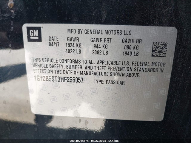 Chevrolet MALIBU LS 2017 1G1ZB5ST3HF256057 Image 9