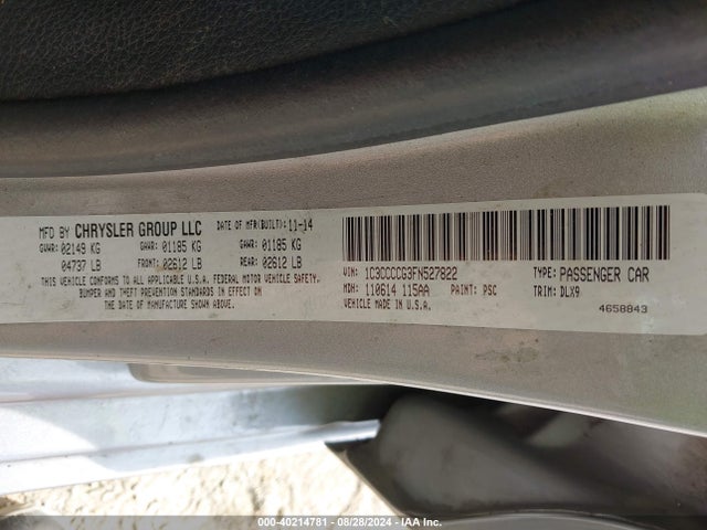 1C3CCCCG3FN527822 Chrysler 200 C