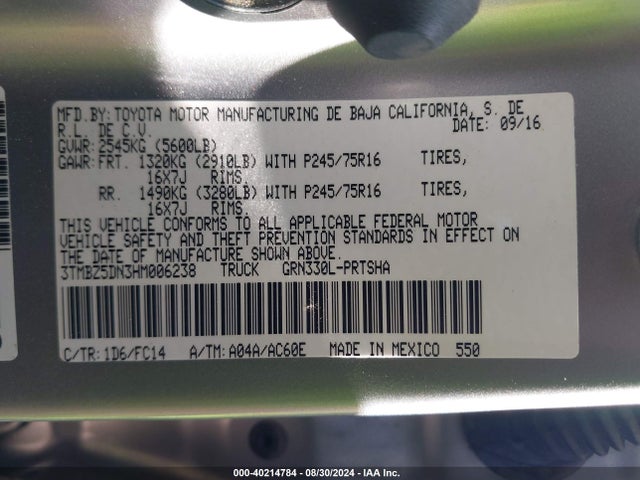 Toyota Tacoma Sr5 2017 3TMBZ5DN3HM006238 Image 9