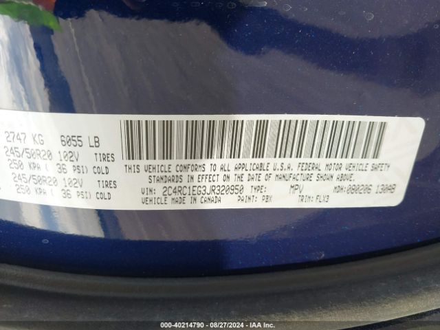 2C4RC1EG3JR320950 Chrysler Pacifica Touring L Plus