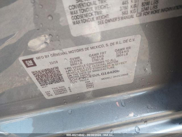 3GCPWCED2LG184206 Chevrolet Silverado 1500 2wd  Short Bed Lt