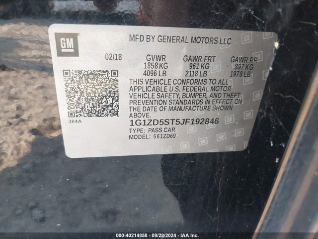 Chevrolet MALIBU LT 2018 1G1ZD5ST5JF192846 Image 9