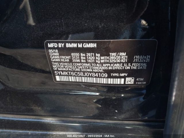 5YMKT6C58J0Y84109 BMW X5 M