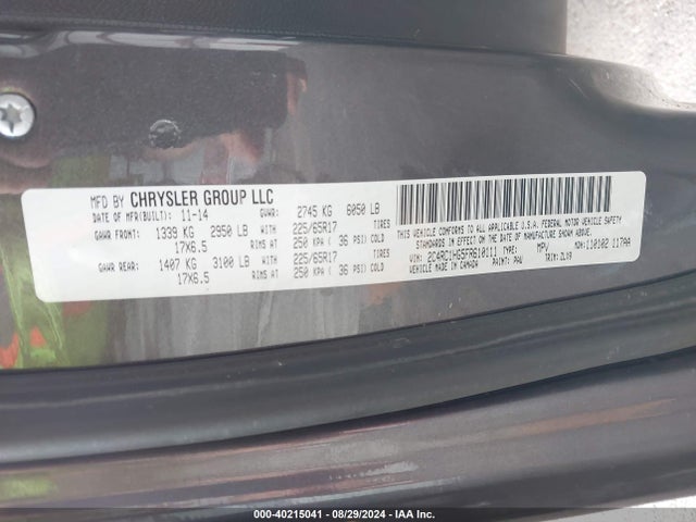 2C4RC1HG5FR610111 Chrysler Town & Country S