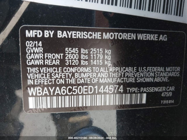 WBAYA6C50ED144574 BMW 740I
