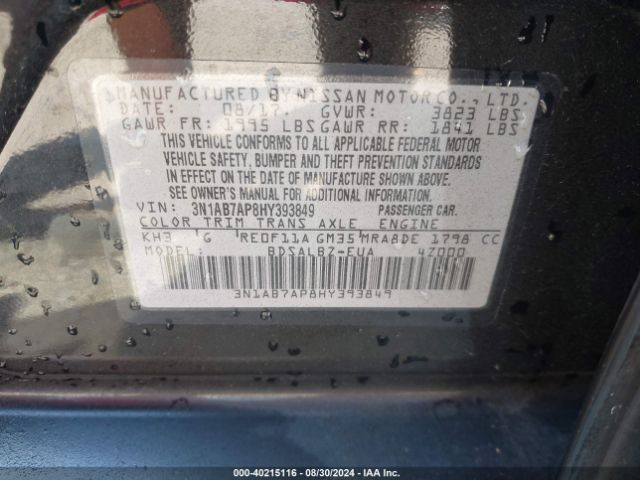 3N1AB7AP8HY393849 Nissan SENTRA S