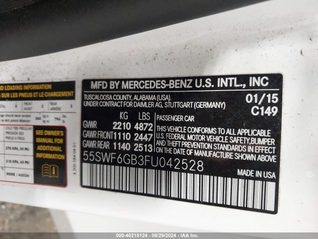55SWF6GB3FU042528 Mercedes-Benz C 400 4matic