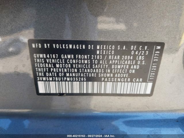 3VW5M7BU1PM035265 Volkswagen Jetta 1.5t S