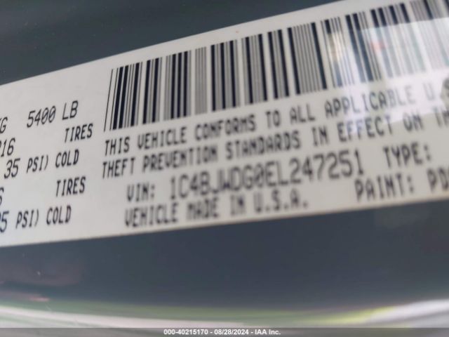 1C4BJWDG0EL247251 Jeep Wrangler Unlimited Sport