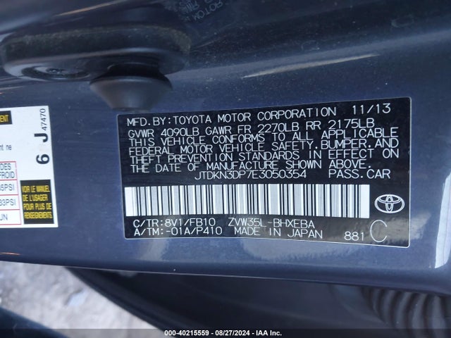 JTDKN3DP7E3050354 Toyota PRIUS PLUG-IN