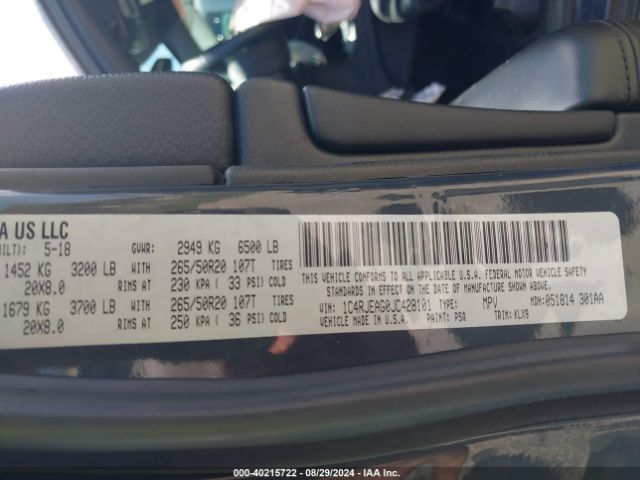 1C4RJEAG0JC428101 Jeep Grand Cherokee Altitude 4x2