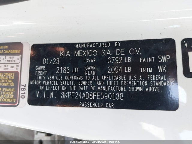 KIA Forte Lxs 2023 3KPF24AD8PE590138 Image 9