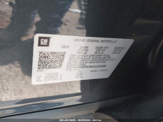 1GYKNDRS3MZ116486 Cadillac Xt5 Awd Premium Luxury
