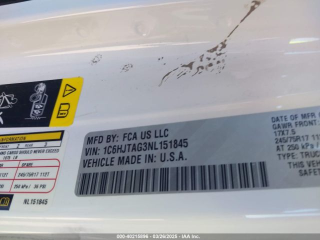 1C6HJTAG3NL151845 Jeep Gladiator Altitude 4x4