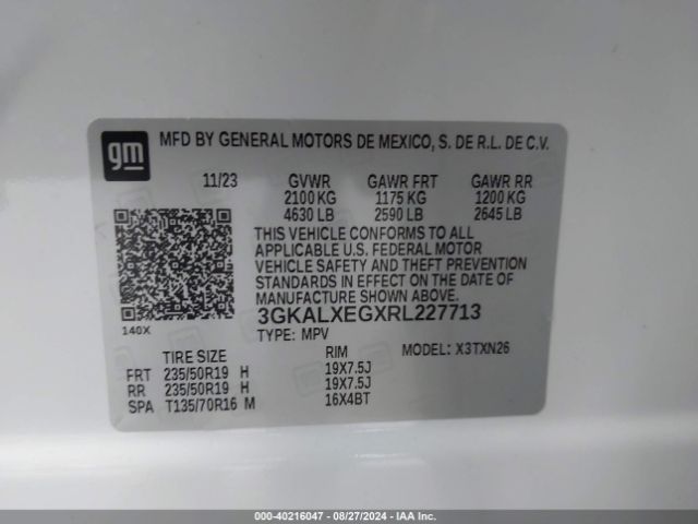 3GKALXEGXRL227713 GMC Terrain Awd Denali
