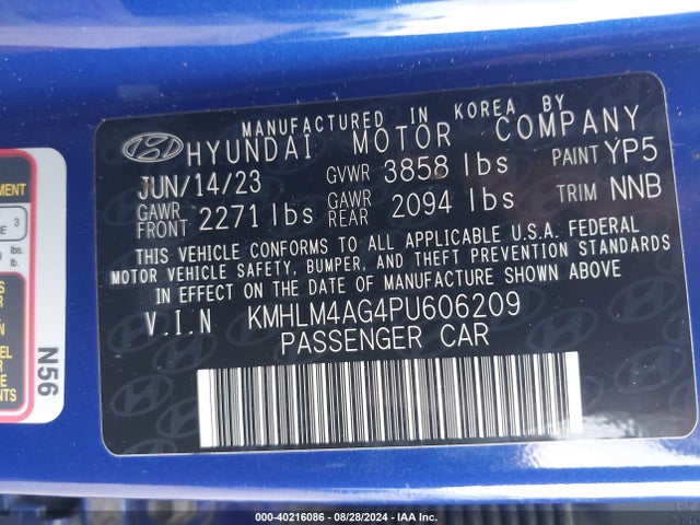 Hyundai ELANTRA SEL 2023 KMHLM4AG4PU606209 Image 9