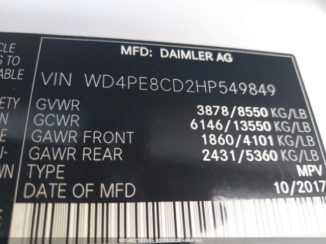 WD4PE8CD2HP549849 Mercedes-Benz Sprinter 2500 High Roof V6