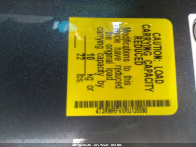 4T3RWRFVXRU135590 Toyota Rav4 Hybrid Xle