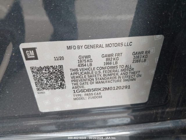 1G6DB5RK2M0120291 Cadillac Ct4 Premium Luxury