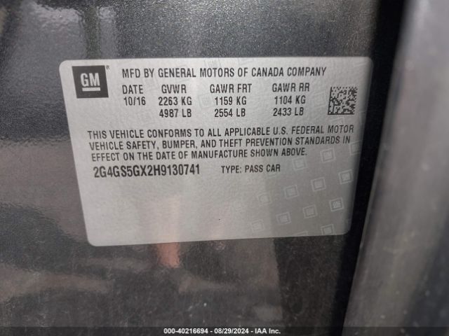 2G4GS5GX2H9130741 Buick Regal Turbo Premium Ii