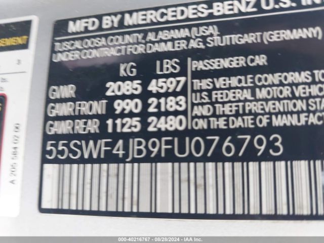 55SWF4JB9FU076793 Mercedes-Benz C 300 Luxury/sport