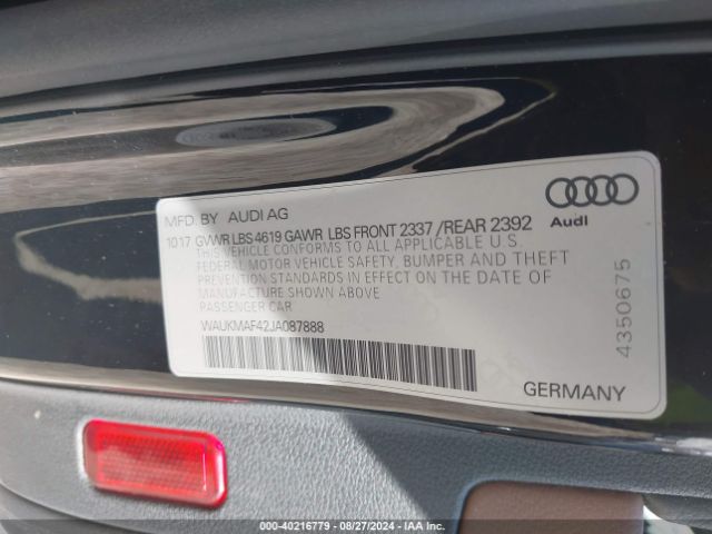 WAUKMAF42JA087888 Audi A4 2.0t Tech Ultra Premium/2.0t Ultra Premium