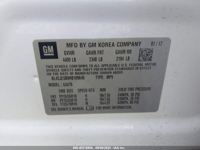 KL4CJESB9HB109640 Buick Encore Preferred