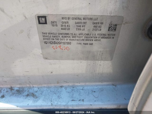 1G11C5SA2GF157060 Chevrolet Malibu Limited Lt