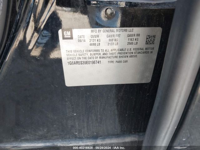 1G6AR5S39E0196741 Cadillac CTS LUXURY