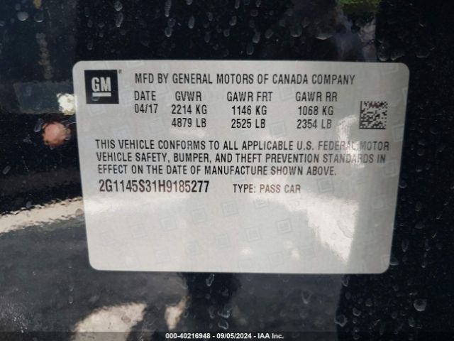 2G1145S31H9185277 Chevrolet IMPALA 2LZ