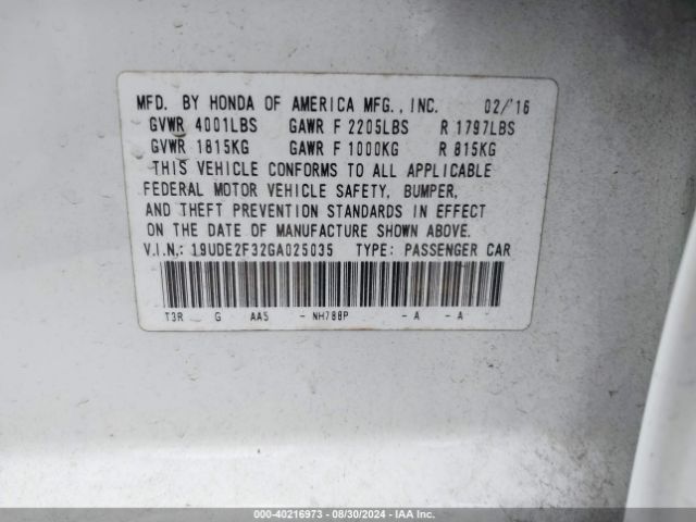19UDE2F32GA025035 Acura ILX