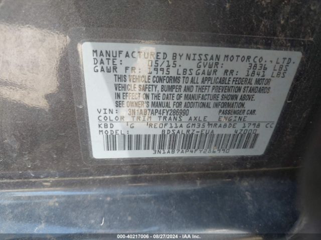3N1AB7AP4FY286990 Nissan SENTRA SR