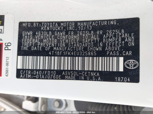 Toyota CAMRY LE 2014 4T1BF1FK4EU325865 Image 9