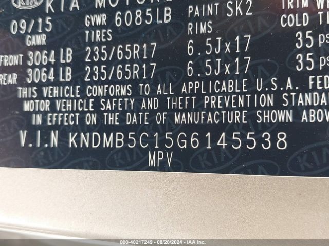 KNDMB5C15G6145538 KIA SEDONA LX