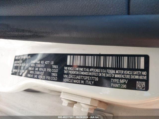 ZACCJABT7GPE17739 Jeep Renegade Latitude