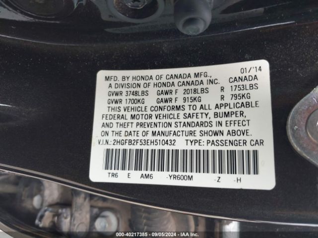 2HGFB2F53EH510432 Honda Civic Lx