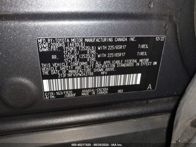 Toyota RAV4 LE 2023 2T3F1RFV5PW342788 Image 9