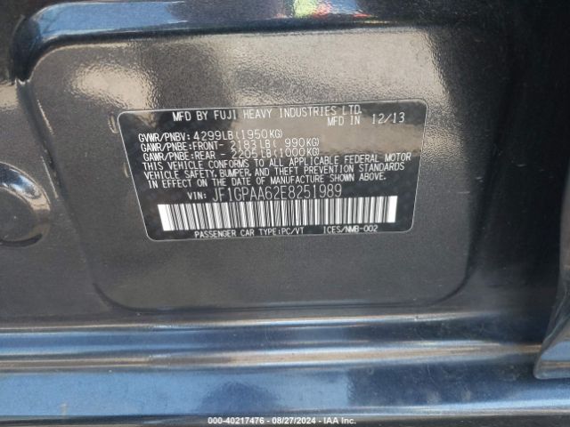 JF1GPAA62E8251989 Subaru Impreza 2.0i