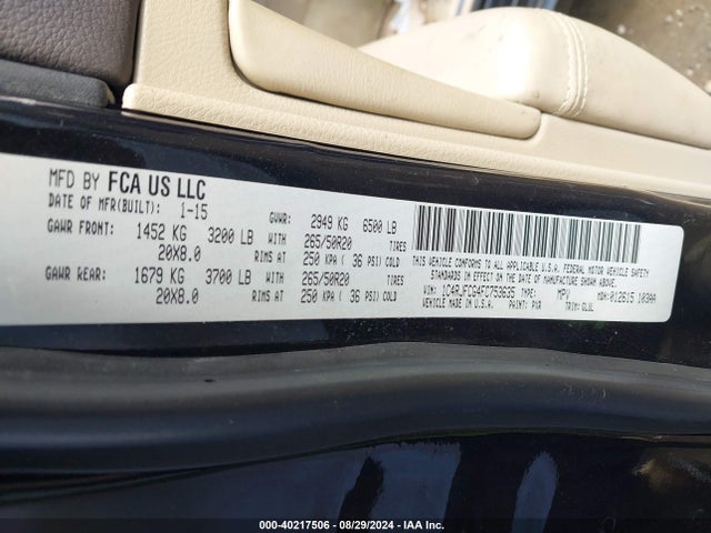 1C4RJFCG4FC753635 Jeep Grand Cherokee Overland