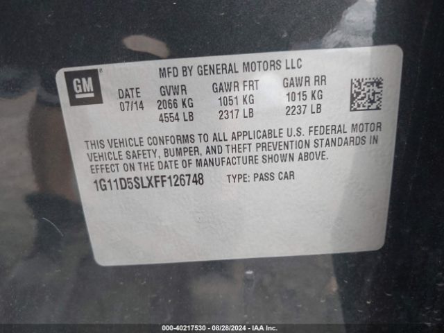 1G11D5SLXFF126748 Chevrolet MALIBU 2LT