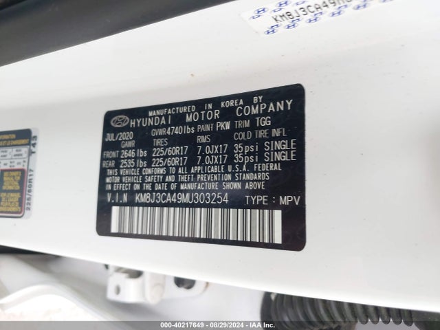 Hyundai Tucson Value 2021 KM8J3CA49MU303254 Image 9