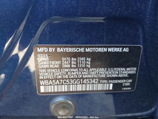 WBA5A7C53GG145342 BMW 528i Xdrive