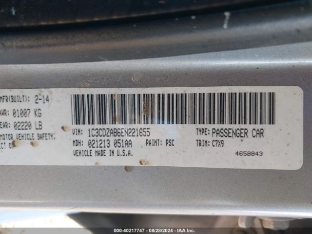 1C3CDZAB6EN221655 Dodge AVENGER SE